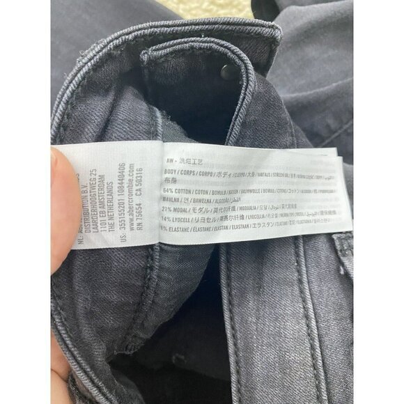 Hollister Womens Jeans Size 26 High Rise Slim Straight Washed Gray/Black - Picture 7 of 10